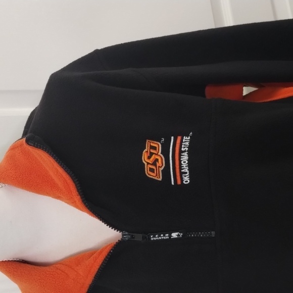 Starter Men's medium GameDay OSU OK State Cowboys fleece pullover black/orange - Picture 2 of 11